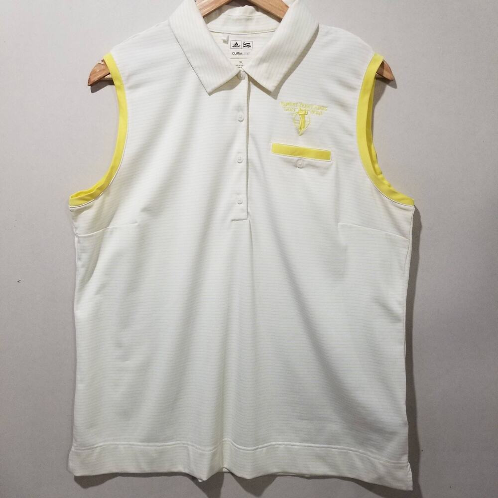 Adidas Sleeveless Top Polo Womens XL Robert Trent Jones Golf Trail CC Yellow